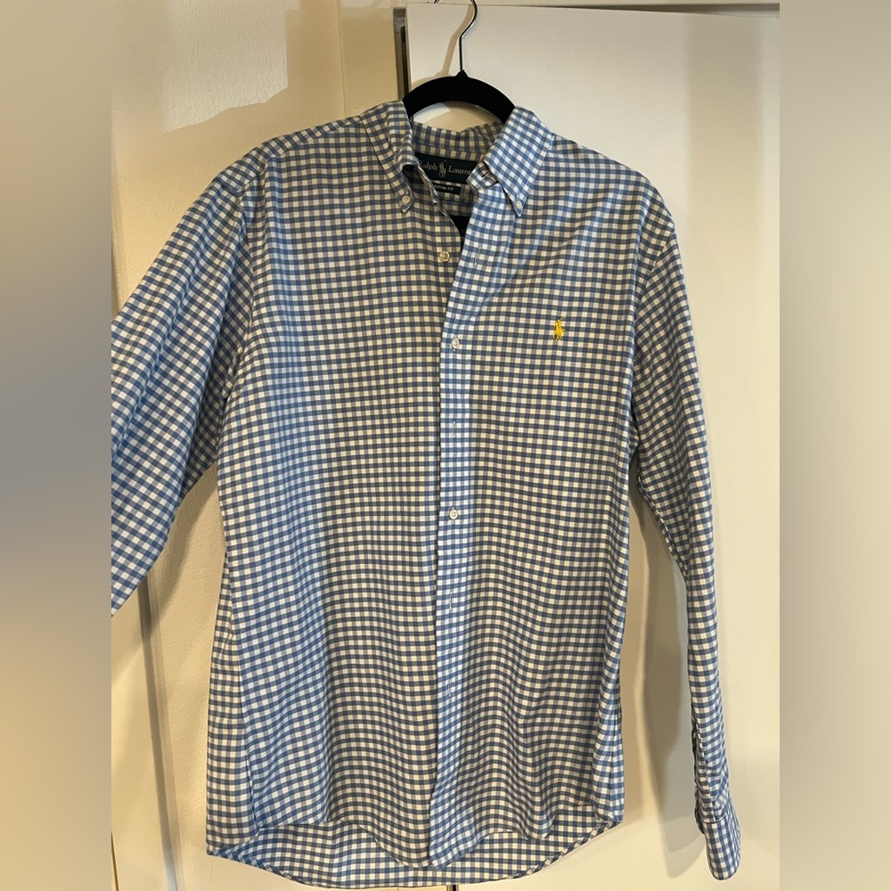 Ralph Lauren Blue and Yellow Casual Button Down Shirt